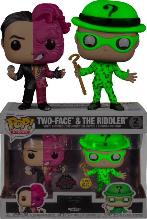 Funko Pop! Batman Forever (1995) - Two-Face & The Riddler Glow In The Dark - 2-Pack 4 Funko Pop! Batman Forever (1995) - Two-Face & The Riddler Glow In The Dark - 2-Pack - Image 2