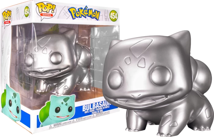 Funko Pop! Pokemon - Bulbasaur 25th Anniversary Silver Metallic 10" #454 3 Funko Pop! Pokemon - Bulbasaur 25th Anniversary Silver Metallic 10" #454