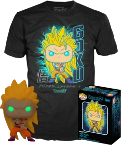 Funko Pop! Dragon Ball Z - Super Saiyan 3 Goku Glow In The Dark - Vinyl Figure & T-Shirt Box Set