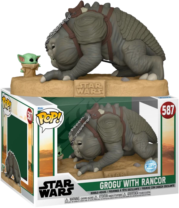 Funko Pop! Star Wars: The Book Of Boba Fett - Grogu With Rancor Jumbo 10" #587 3 Funko Pop! Star Wars: The Book Of Boba Fett - Grogu With Rancor Jumbo 10" #587