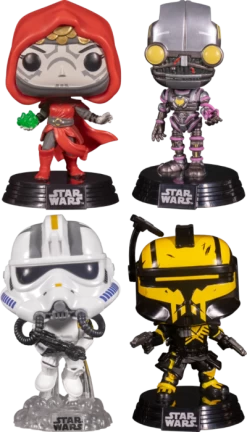 Funko Pop! Star Wars: Gaming Greats - Imperial Rocket Trooper, Merrin, ARC Umbra Trooper & Proxy Glow In The Dark - Bundle (Set Of 4)