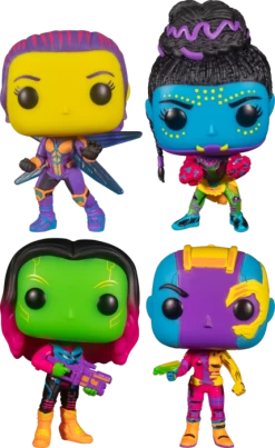 Funko Pop! Marvel: Blacklight - Shuri, Wasp, Gamora & Nebula Blacklight - Bundle (Set Of 4)