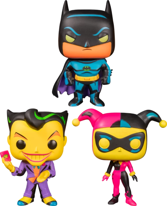 Funko Pop! Batman: The Animated Series - Blacklight - Bundle (Set Of 3) 3 Funko Pop! Batman: The Animated Series - Blacklight - Bundle (Set Of 3)