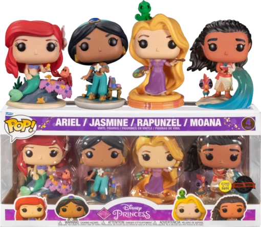 Funko Pop! Disney Princess - Ariel, Jasmine, Rapunzel & Moana Glow In The Dark - 4-Pack -Anime Zone Shop 1 78b3e864 1fea 4956 a3bb ef3efbbc0c35