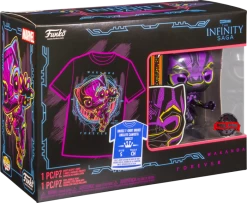 Funko Pop! Marvel: Blacklight - Black Panther Blacklight - Vinyl Figure & T-Shirt Box Set
