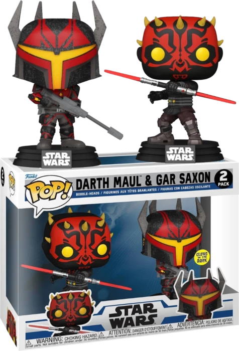 Funko Pop! Star Wars: The Clone Wars - Darth Maul & Gar Saxon Glow In The Dark - 2-Pack 3 Funko Pop! Star Wars: The Clone Wars - Darth Maul & Gar Saxon Glow In The Dark - 2-Pack