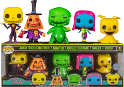 Funko Pop! The Nightmare Before Christmas - Jack Skellington, Sally, Mayor, Oogie Boogie & Zero Blacklight - 5-Pack