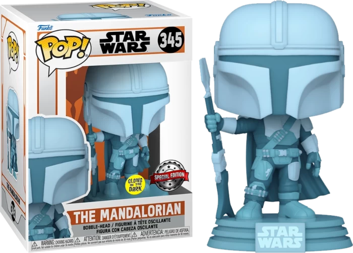 Funko Pop! Star Wars: The Mandalorian - The Mandalorian Hologram Glow In The Dark #345 3 Funko Pop! Star Wars: The Mandalorian - The Mandalorian Hologram Glow In The Dark #345