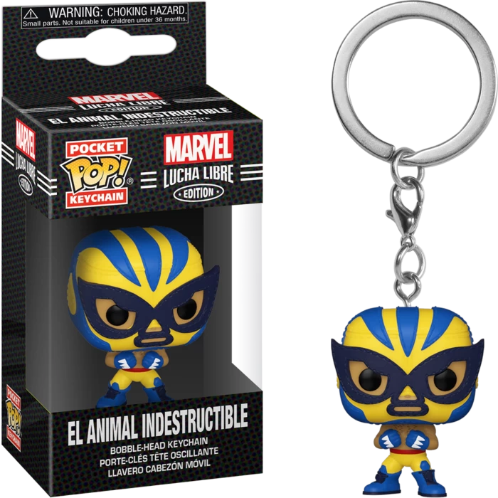 Funko Pocket Pop! Keychain - Marvel: Lucha Libre Edition - El Animal Indestructible Wolverine 3 Funko Pocket Pop! Keychain - Marvel: Lucha Libre Edition - El Animal Indestructible Wolverine