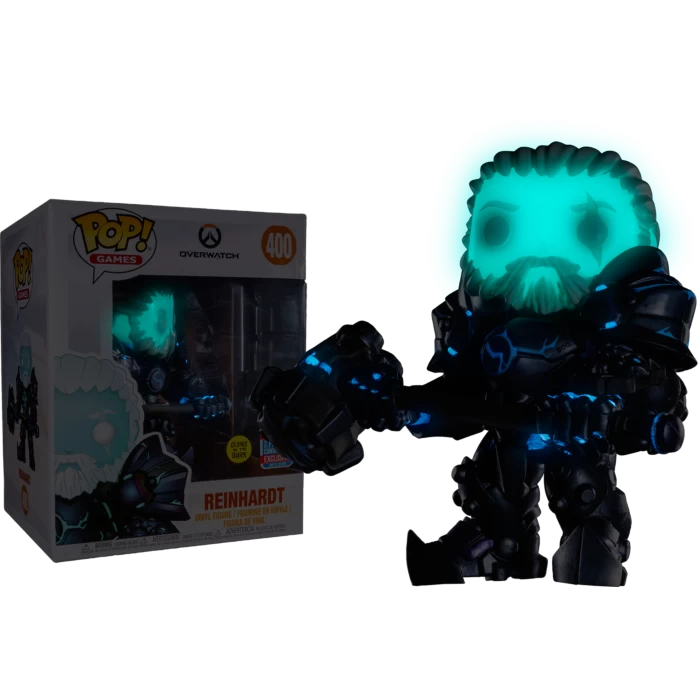Funko Pop! Overwatch - Coldhardt Reinhardt Glow In The Dark 6” Super-Sized #400 (2018 Fall Convention Exclusive) 4 Funko Pop! Overwatch - Coldhardt Reinhardt Glow In The Dark 6” Super-Sized #400 (2018 Fall Convention Exclusive) - Image 2