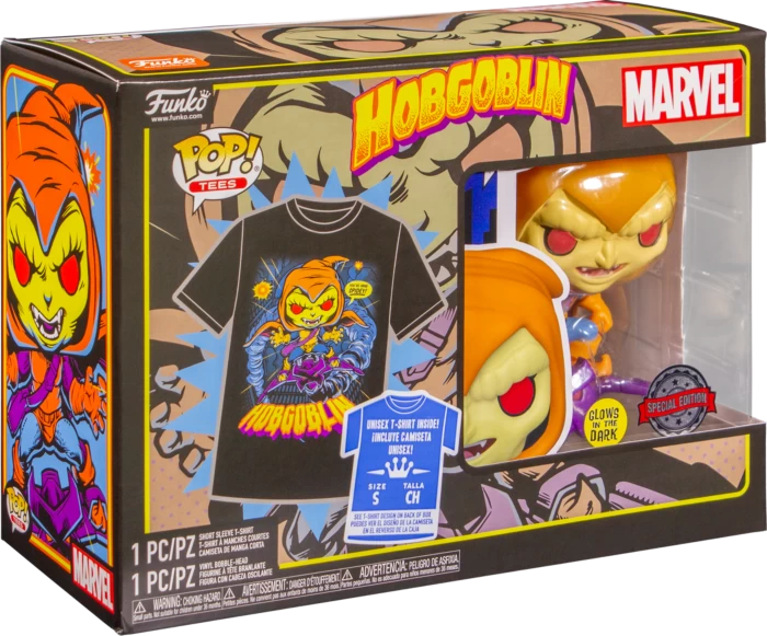 Funko Pop! Spider-Man: The Animated Series - Hobgoblin Glow In The Dark - Vinyl Figure & T-Shirt Box Set 3 Funko Pop! Spider-Man: The Animated Series - Hobgoblin Glow In The Dark - Vinyl Figure & T-Shirt Box Set