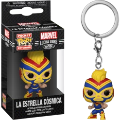 Funko Pocket Pop! Keychain - Marvel: Lucha Libre Edition - La Estrella Cosmica Captain Marvel