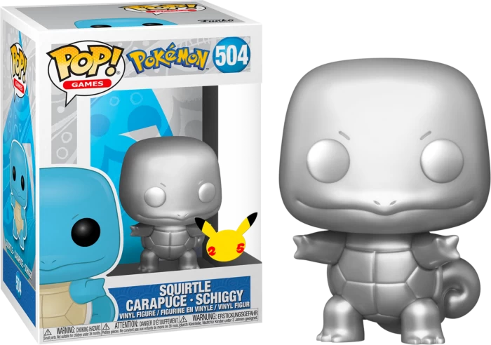 Funko Pop! Pokemon - Squirtle Silver Metallic 25th Anniversary #504 3 Funko Pop! Pokemon - Squirtle Silver Metallic 25th Anniversary #504