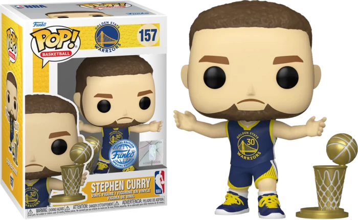 Funko Pop! NBA Basketball - Stephen Curry Golden State Warriors With Trophy #157 3 Funko Pop! NBA Basketball - Stephen Curry Golden State Warriors With Trophy #157