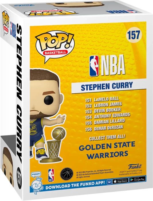 Funko Pop! NBA Basketball - Stephen Curry Golden State Warriors With Trophy #157 4 Funko Pop! NBA Basketball - Stephen Curry Golden State Warriors With Trophy #157 - Image 2