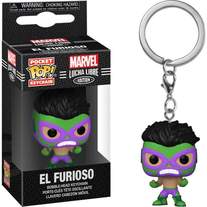 Funko Pocket Pop! Keychain - Marvel: Lucha Libre Edition - El Furioso Hulk 3 Funko Pocket Pop! Keychain - Marvel: Lucha Libre Edition - El Furioso Hulk