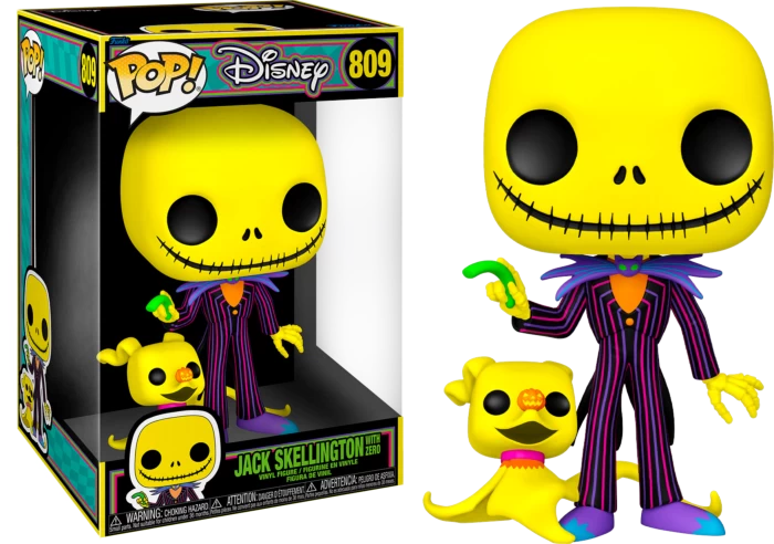 Funko Pop! The Nightmare Before Christmas - Jack Skellington With Zero Blacklight Jumbo #809 3 Funko Pop! The Nightmare Before Christmas - Jack Skellington With Zero Blacklight Jumbo #809