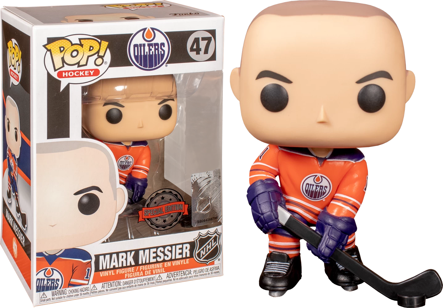 Funko Pop! NHL Hockey - Mark Messier Edmonton Oilers Home Jersey #47 - Chase Chance 3 Funko Pop! NHL Hockey - Mark Messier Edmonton Oilers Home Jersey #47 - Chase Chance