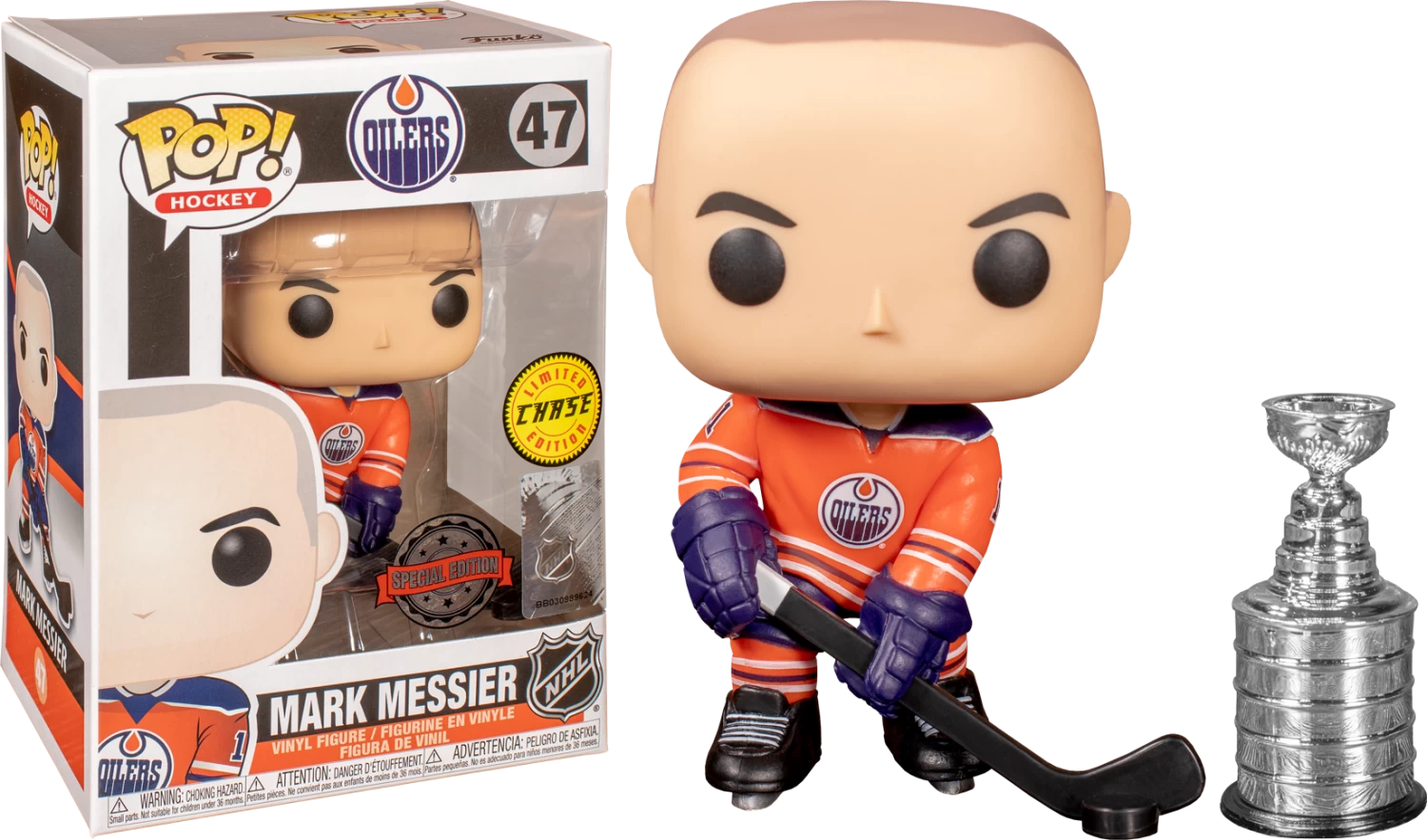 Funko Pop! NHL Hockey - Mark Messier Edmonton Oilers Home Jersey #47 - Chase Chance 4 Funko Pop! NHL Hockey - Mark Messier Edmonton Oilers Home Jersey #47 - Chase Chance - Image 2