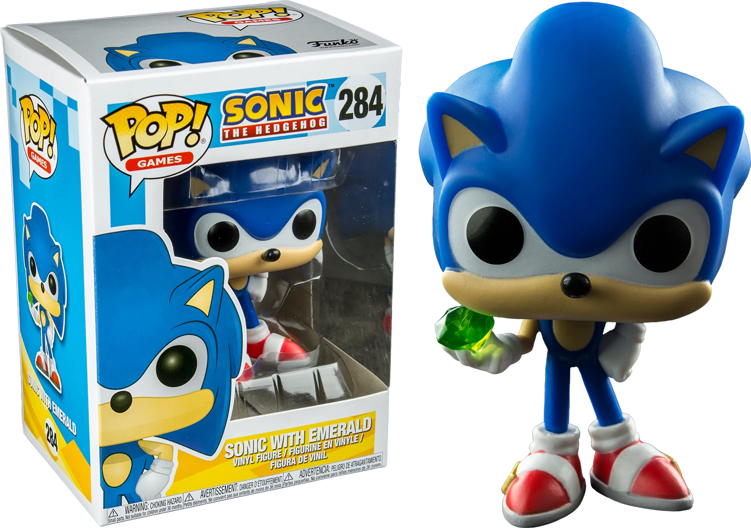 Funko Pop! Sonic The Hedgehog - Sonic With Chaos Emerald #284 3 Funko Pop! Sonic The Hedgehog - Sonic With Chaos Emerald #284
